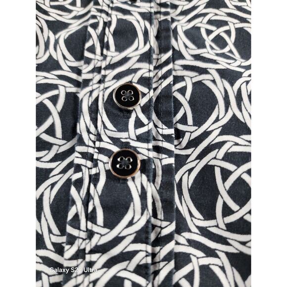 Foxcroft Womens Long Sleeve Button Up Size 18 Fitted Black White Office Career - Picture 4 of 7